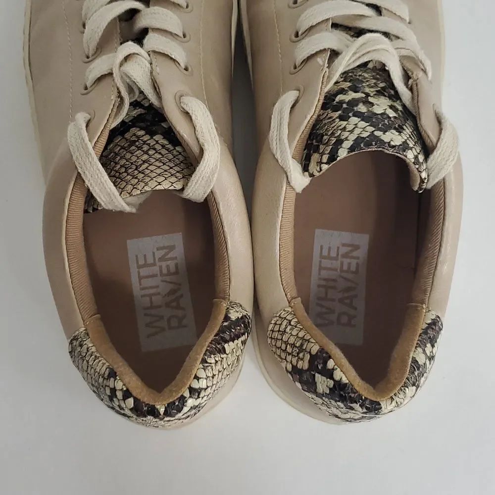 White Raven Impulse Faux Leather Python Sneakers Size 6.5 - Picture 9 of 11